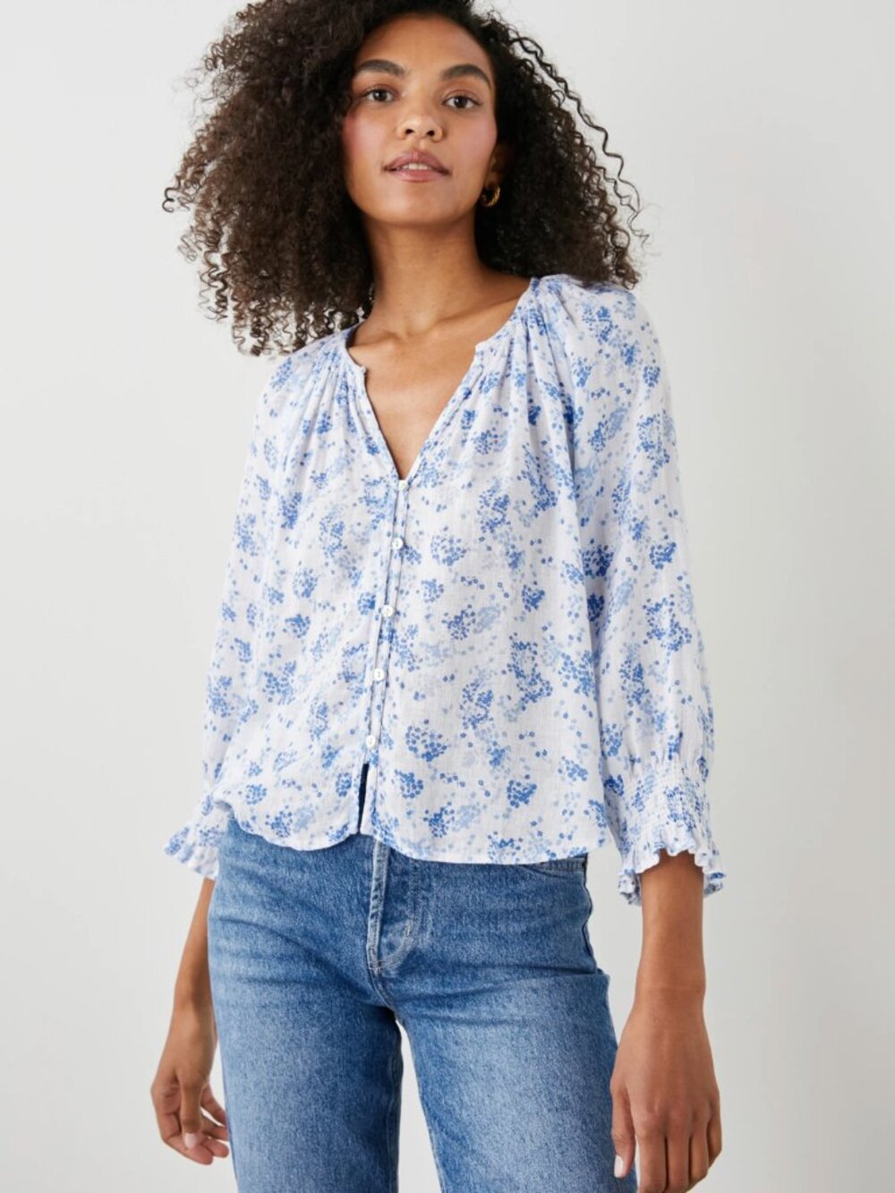 Mariah Top in Blue Blossoms Floral | Rails | Sz L